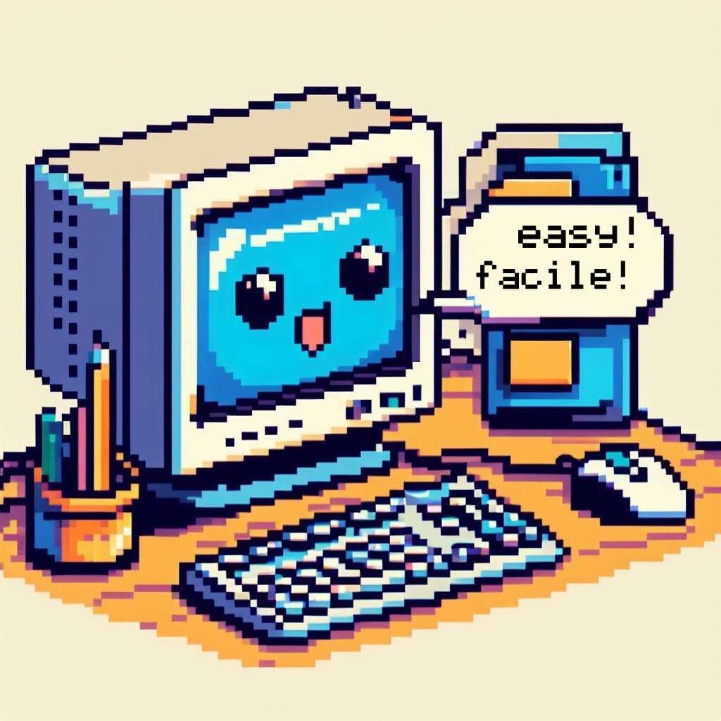 An ilustration of a retro computer